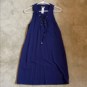 Tommy Bahama Navy Blue Lace-Up Dress